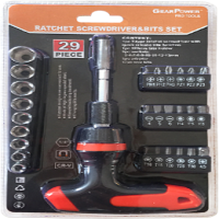 HZE-8365 29pc Ratchet Screwdriver&Bits Set 