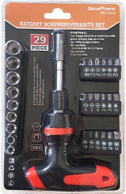 HZE-8365 29pc 래칫 드라이버 및 비트 세트