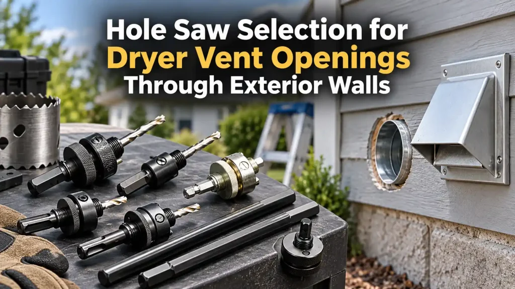 Hole Saw Selection for Dryer Vent Openings Through Exterior Walls